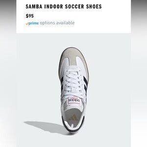 adidas White Black Three-Stripes Samba Trainer